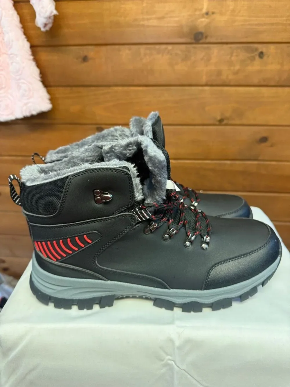 Men Winter Snow Boots Waterproof Super Warm  Outdoor Plush Hiking Boots Sz 46 (1